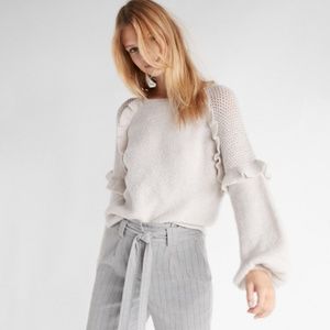 Express Balloon Sleeve Ruffle Sweater